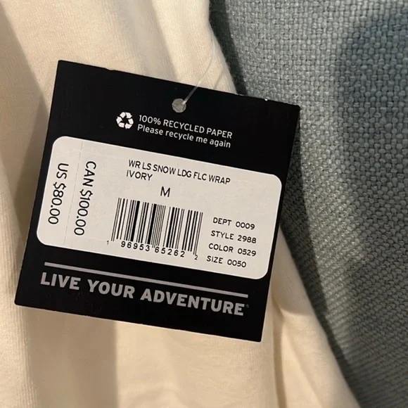 Eddie Bauer Fleece Warm White/Cream Jacket Cover Up Soft and Snuggly NWT - Picture 3 of 5